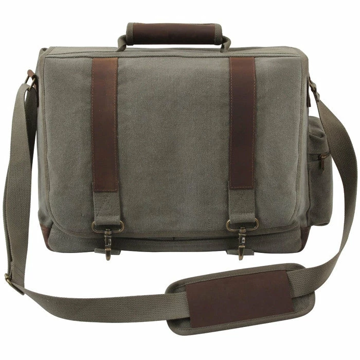Rothco Olive Drab - Pathfinder Laptop Shoulder Bag - Leather Canvas Bags 3 Rothco Olive Drab - Pathfinder Laptop Shoulder Bag - Leather Canvas Bags