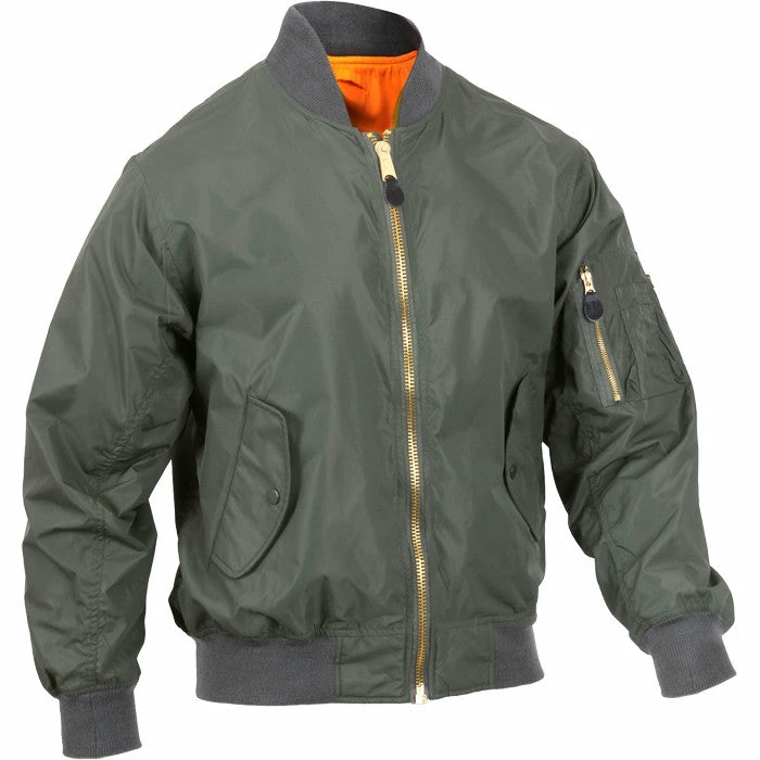 Rothco Sage Green - Lightweight Air Force MA-1 Bomber Flight Jacket 4 Rothco Sage Green - Lightweight Air Force MA-1 Bomber Flight Jacket