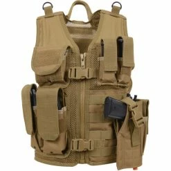 Army Navy Store Coyote Brown - Kids MOLLE Compatible Cross Draw Tactical Vest Vests