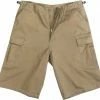 Rothco Khaki - Military Long Cargo BDU Shorts - Polyester Cotton Twill 2 Rothco Khaki - Military Long Cargo BDU Shorts - Polyester Cotton Twill