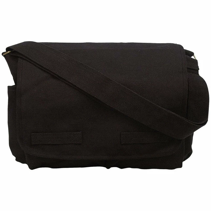 Rothco Black - Heavyweight Classic Messenger Bag Bags 3 Rothco Black - Heavyweight Classic Messenger Bag Bags