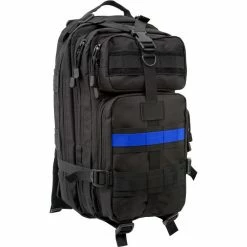 Rothco Black - Thin Blue Line (Support The Police) MOLLE Compatible Medium Transport Pack Bags