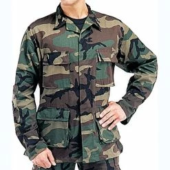 Rothco Woodland Camouflage - Military BDU Shirt - Cotton Ripstop