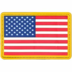 Rothco Patches Red-White-Blue Gold Border - PVC US Flag Patch With Hook Back