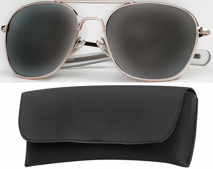 Rothco Sunglasses / Goggles / Optics Gold - Military 52mm Air Force Pilots Aviator Sunglasses With Case - Smoke Lenses 3 Rothco Sunglasses / Goggles / Optics Gold - Military 52mm Air Force Pilots Aviator Sunglasses With Case - Smoke Lenses