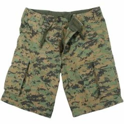 Rothco Digital Woodland Camouflage - Military Vintage Paratrooper Cargo Shorts
