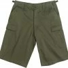 Rothco Olive Drab - Military Long Cargo BDU Shorts - Polyester Cotton Twill