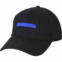 Rothco Black - Thin Blue Line Low Profile Adjustable Cap