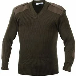 Rothco Olive Drab - Military GI Style V-Neck Sweater - Acrylic Sweaters / Hoodies