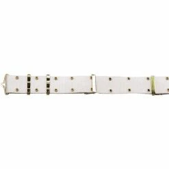 Rothco Belts / Suspenders White Army Style Pistol Belt With Gold Brass Buckle - Nylon