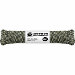 Rothco Woodland Camouflage - Polyester 550 LB Tested 100 Feet Paracord Rope