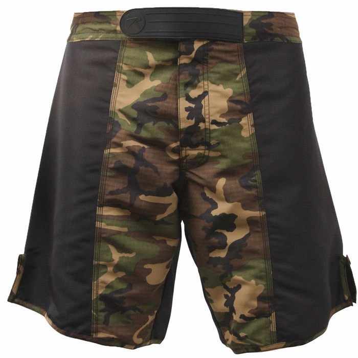 Rothco Black Woodland Camouflage - Two Tone MMA Fighting Shorts 5 Rothco Black Woodland Camouflage - Two Tone MMA Fighting Shorts