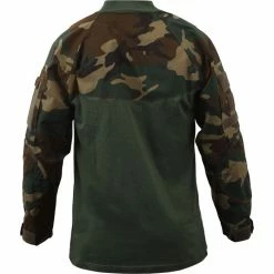 Rothco Shirts Woodland Camouflage - Military Tactical Lightweight Flame Resistant Combat Shirt