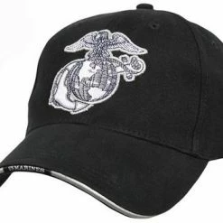 Rothco Black - Globe & Anchor Military Low Profile Adjustable Baseball Cap