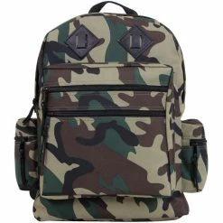 Army Navy Store Bags Woodland Camouflage - Water Resistant Deluxe Travel Day Pack - Nylon