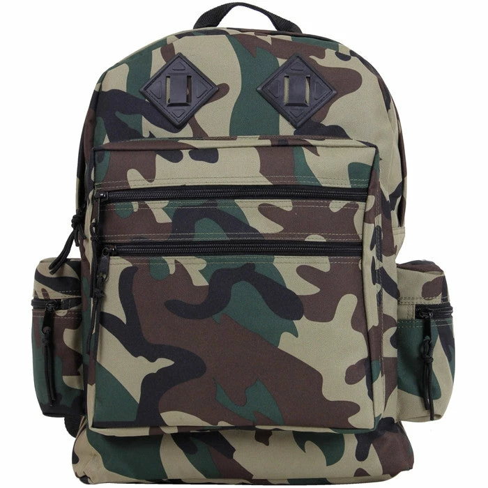 Army Navy Store Bags Woodland Camouflage - Water Resistant Deluxe Travel Day Pack - Nylon 3 Army Navy Store Bags Woodland Camouflage - Water Resistant Deluxe Travel Day Pack - Nylon