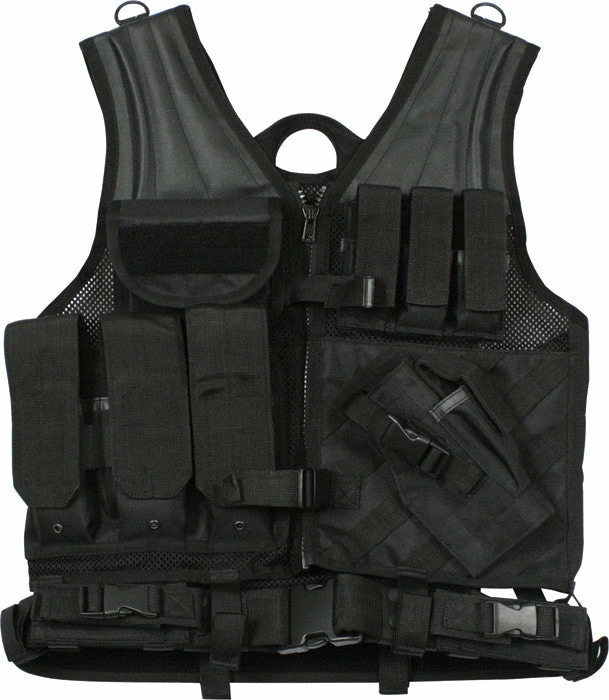 Army Navy Store Black - MOLLE Compatible Cross Draw Tactical Vest 3 Army Navy Store Black - MOLLE Compatible Cross Draw Tactical Vest