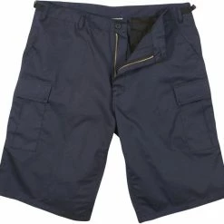 Rothco Navy Blue - Military Long Cargo BDU Shorts - Polyester Cotton Twill