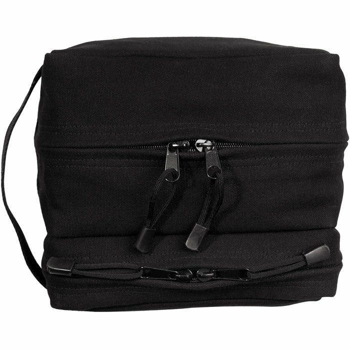 Rothco Black - Dual Compartment Travel And Shave Kit Bag - Cotton Canvas 3 Rothco Black - Dual Compartment Travel And Shave Kit Bag - Cotton Canvas