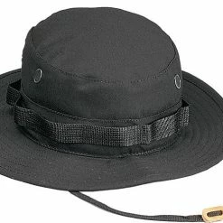 Rothco Headwear Black - Military Boonie Hat - Polyester Cotton
