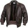 Rothco Brown - Leather Classic A-2 Vintage Military Bomber Flight Jacket