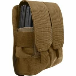 Rothco Coyote Brown - Tactical MOLLE Dual Universal Rifle Mag Pouch Law Enforcement Gear